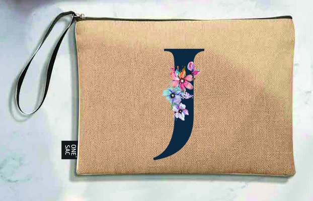 Bolso de mano letra j una pieza (diseño variado) (25×18×1 )